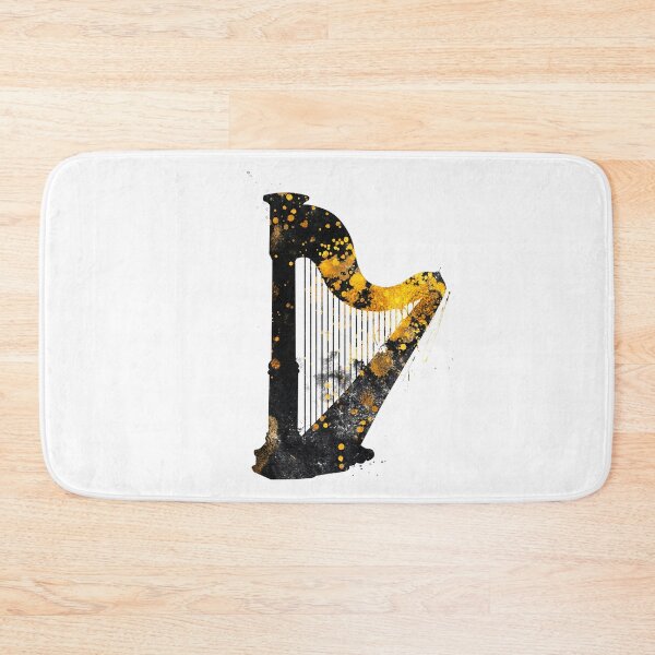 Item preview, Harp music art gold and black #harp #music designed and sold by JBJart.