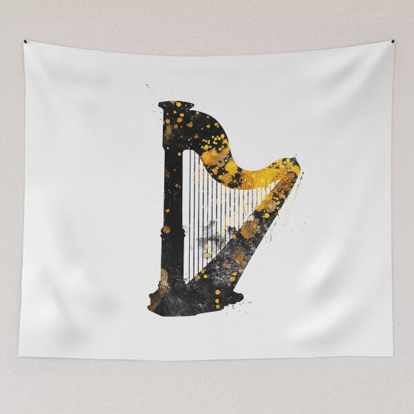 Item preview, Harp music art gold and black #harp #music designed and sold by JBJart.