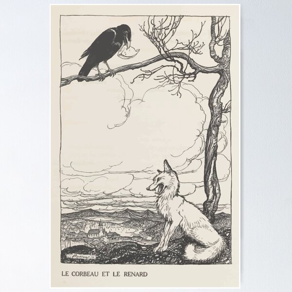 Item preview, Aesop's Fables art by Arthur Rackham 1913 0026 The Fox and the Crow designed and sold by wetdryvac.