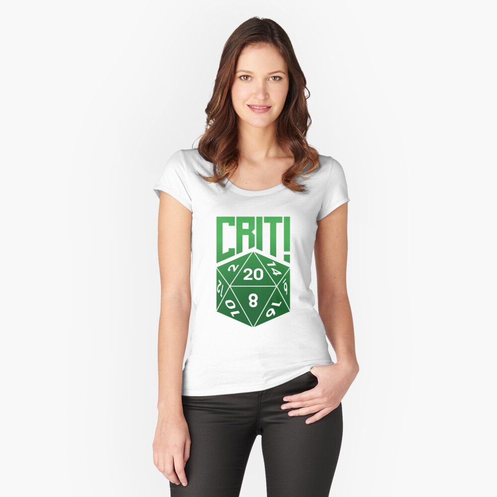 Crit Success - Green Fitted Scoop T-Shirt