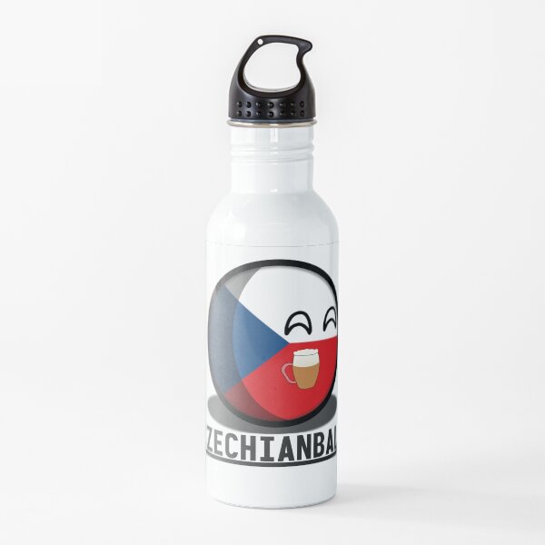 Czechianball holding a beer with text! Water Bottle