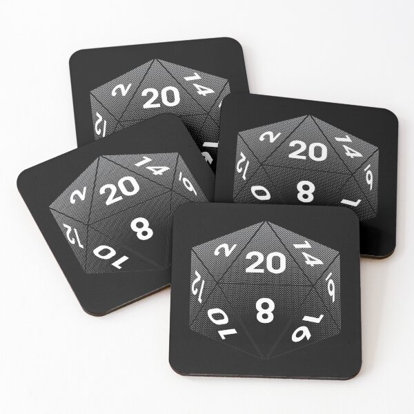 Crit Success - Black Coasters (Set of 4)