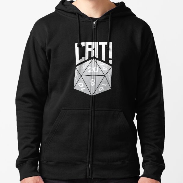 Crit Success - White Zipped Hoodie