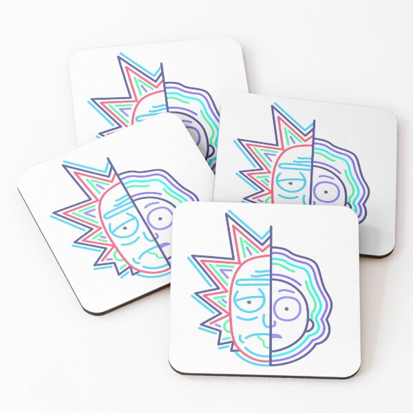 Abstract Rick 2 Coasters (Set of 4)