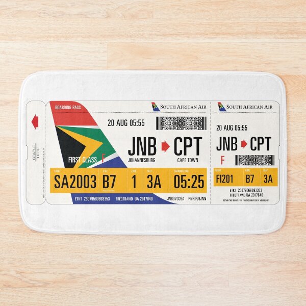 Item preview, Authentic Airline Boarding Pass to Cape Town designed and sold by travelwitheric.