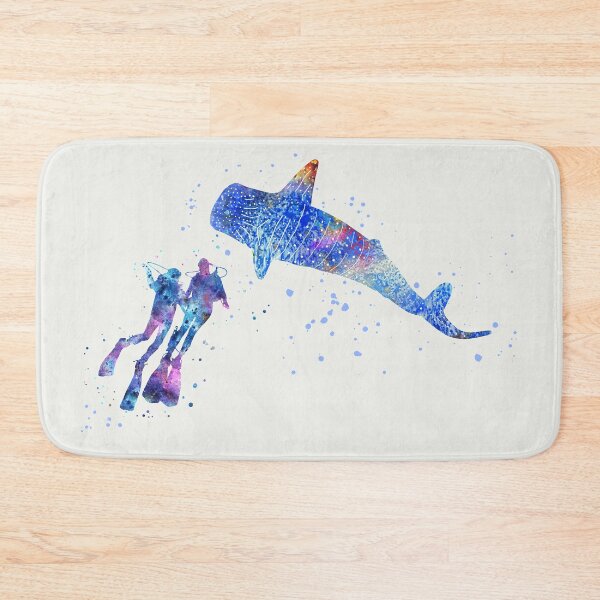 Item preview, Scuba diver, blue whale shark, scuba couple designed and sold by Rosaliartbook.
