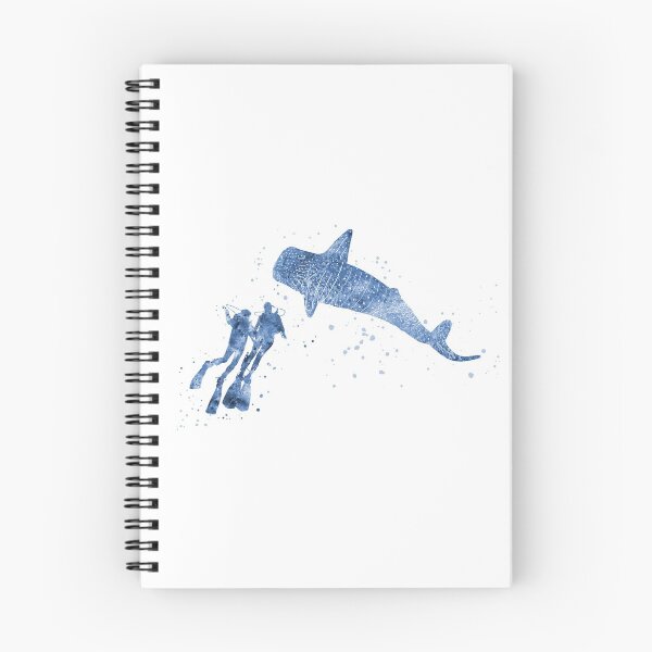 Item preview, Scuba diver, blue whale shark, scuba couple designed and sold by Rosaliartbook.