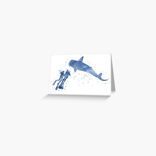 Item preview, Scuba diver, blue whale shark, scuba couple designed and sold by Rosaliartbook.