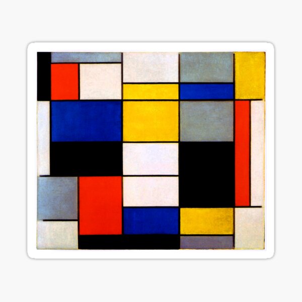 Modern Art Piet Mondrian Composition A Sticker