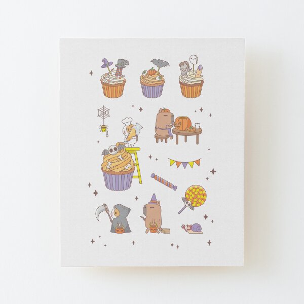 Bubu the Guinea Pig, Halloween Party Wood Mounted Print