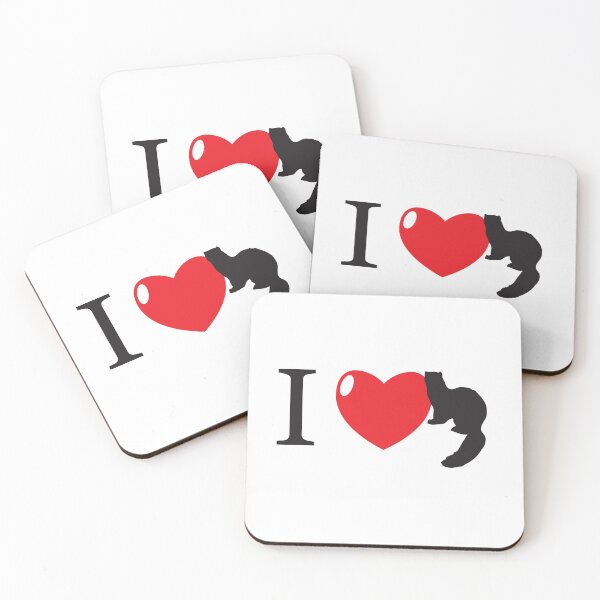 Item preview, I HEART ferret (I love ferrets!)  designed and sold by thetypographer.
