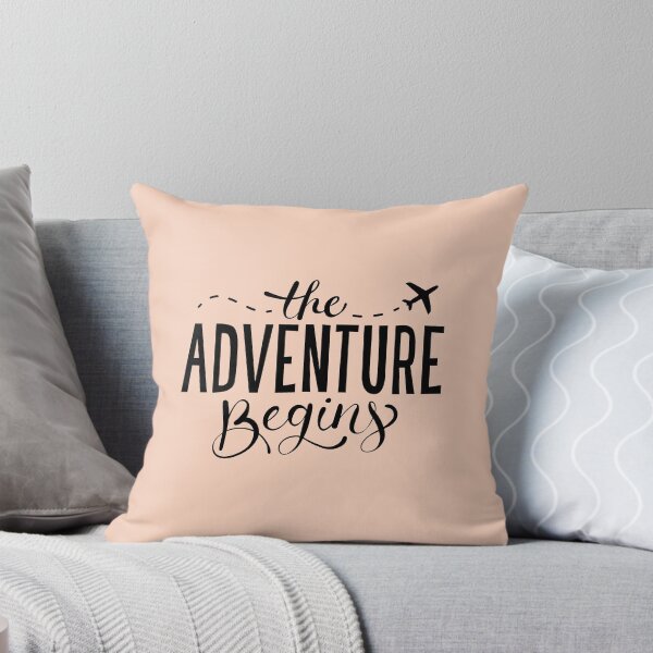 Item preview, The Adventure Begins Travel Quote Lettering black designed and sold by TheSimpleMan.