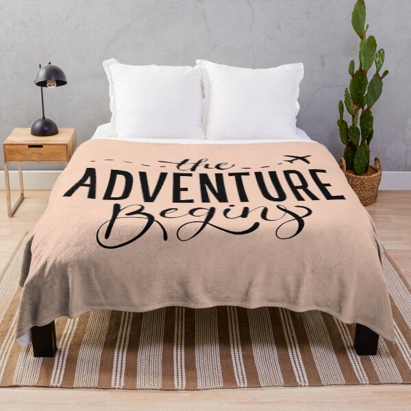 Item preview, The Adventure Begins Travel Quote Lettering black designed and sold by TheSimpleMan.