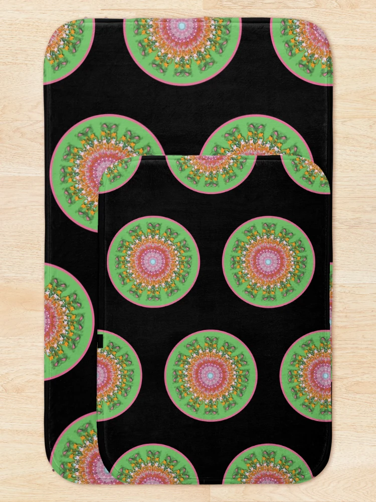Thumbnail 5 of 6, Bath Mat, Karmic Wheel 2 designed and sold by InfinitePathArt.