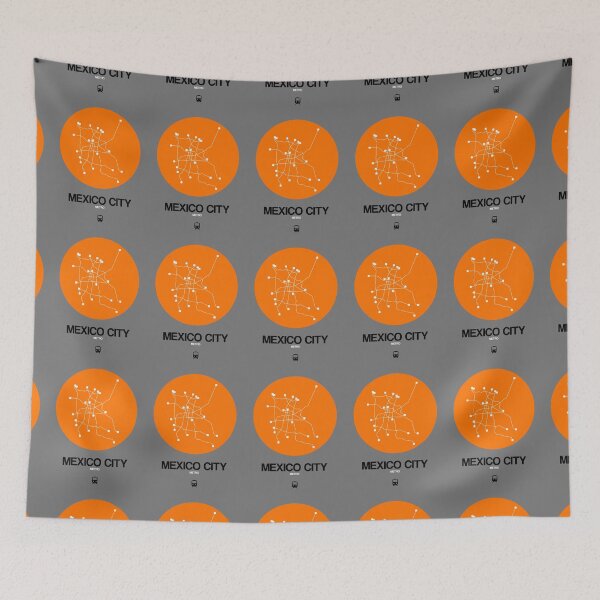 Item preview, Mexico City Orange Subway Map designed and sold by Irina March.