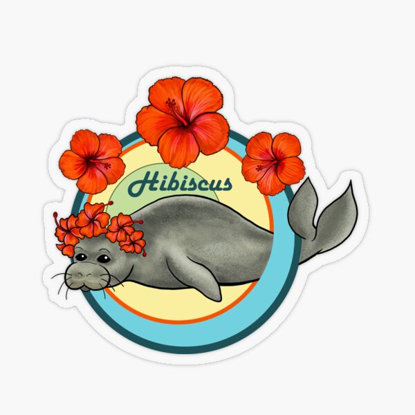 Hawaiian Monk Seal With Her Baby Hand Carved From Exotic Gray Hibiscus Wood. 