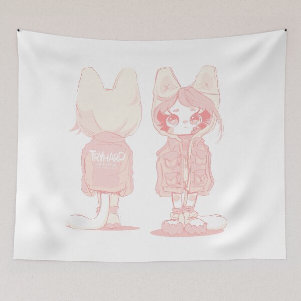 Artikelvorschau, T R Y H A R D color 頑 張 す な な [färbe mich pink] || Kiki + Koko Artwork entworfen und verkauft von Indigo East.