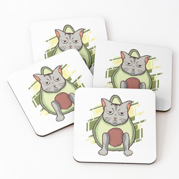 Item preview, Avogato Guacamole Cat designed and sold by Cute and Funny Animal Art Designs.
