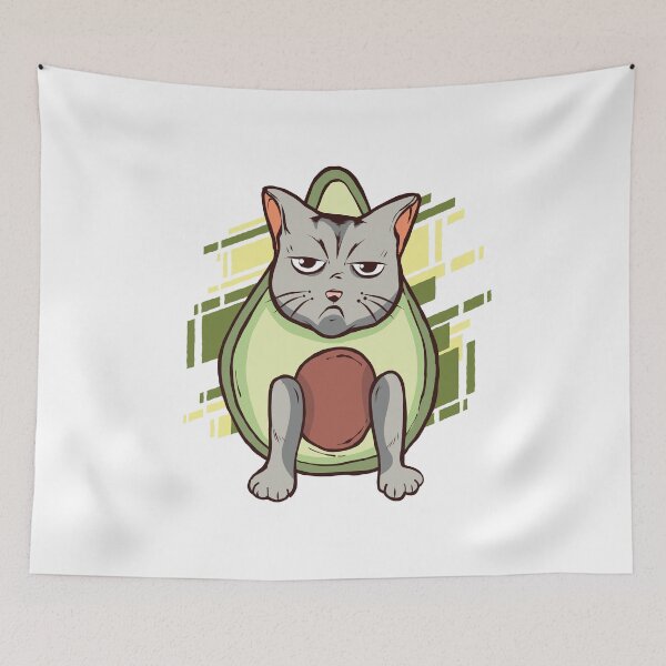 Item preview, Avogato Guacamole Cat designed and sold by Cute and Funny Animal Art Designs.