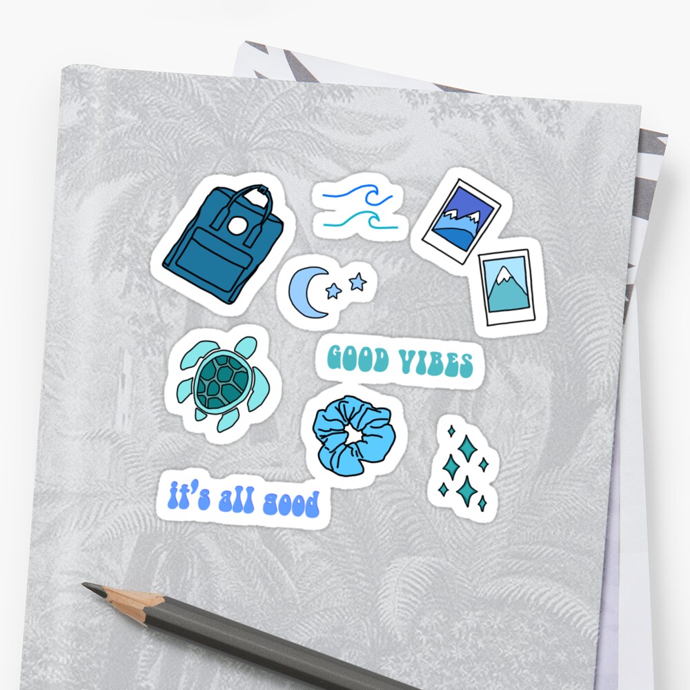 blue vsco girl sticker packet sticker by simonsdesign