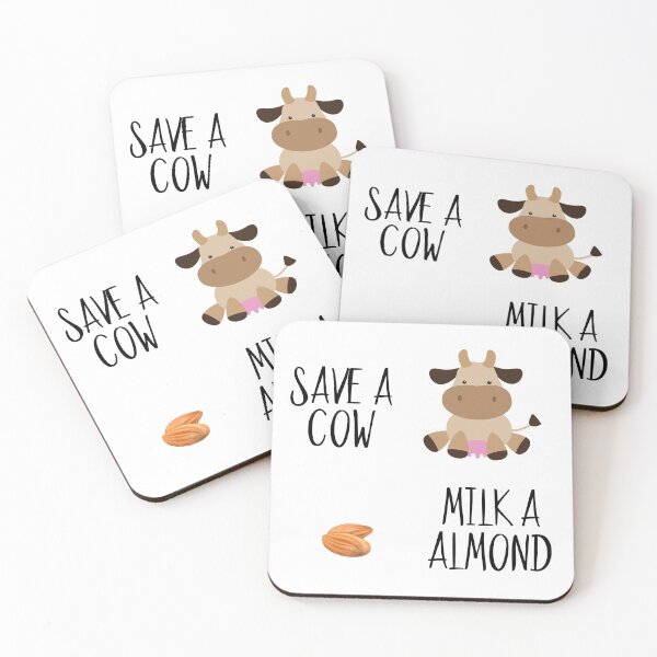 Item preview, Save A Cow Milk An Almond Vegan  designed and sold by ColorFlowArt.
