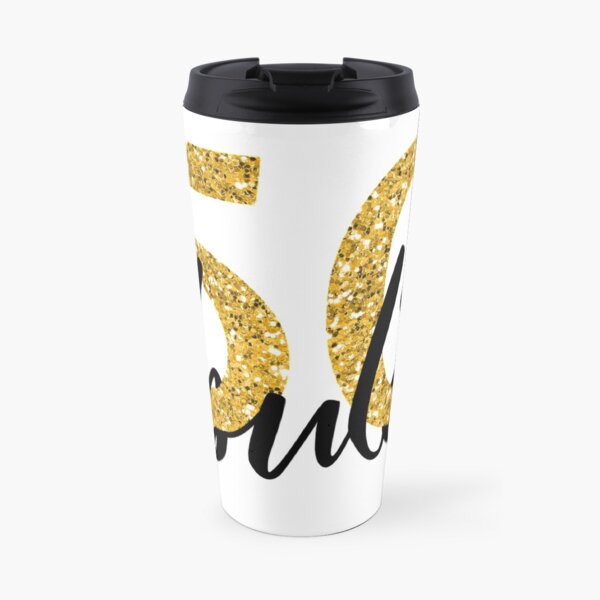 50 Fifty and Fabulous Gold Glitter Travel Mug