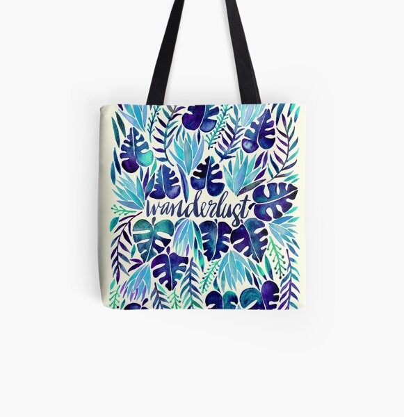 Tropical Wanderlust – Blue All Over Print Tote Bag