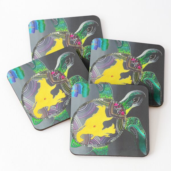 Miskinahk ministik- Turtle island Coasters (Set of 4)