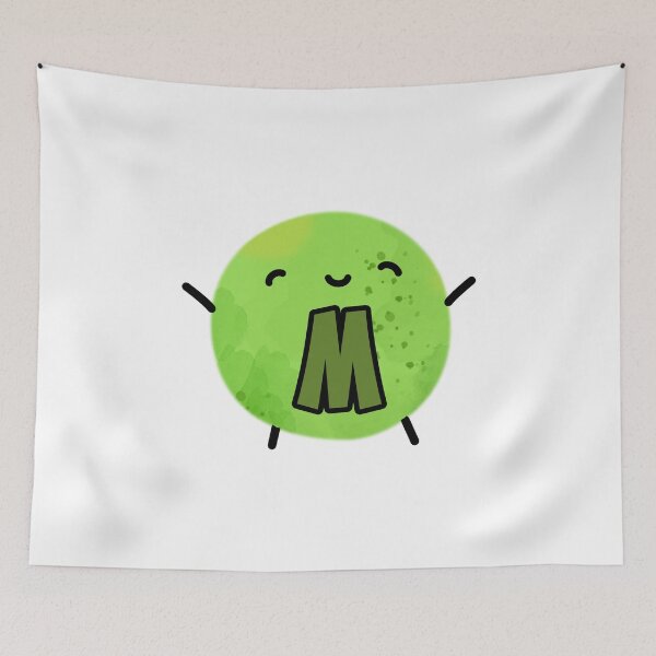Item preview, Alphabet Letter M Pea Happy          designed and sold by kidsmonogram.