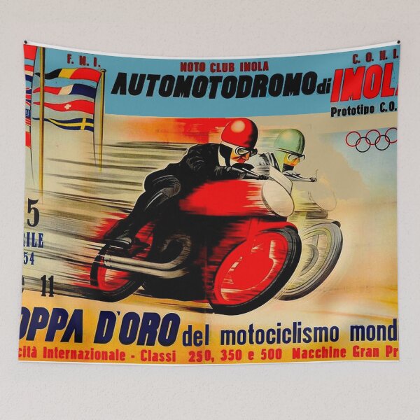 Item preview, MOTOCICLETA: Vintage 1954 Copa D Oro Racing Publicidad impresa designed and sold by posterbobs.