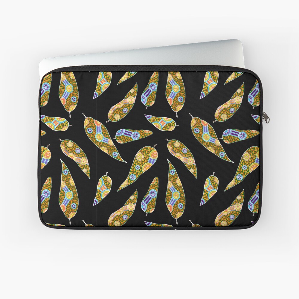 Authentic Aboriginal Art - Leaves Laptop Sleeve
