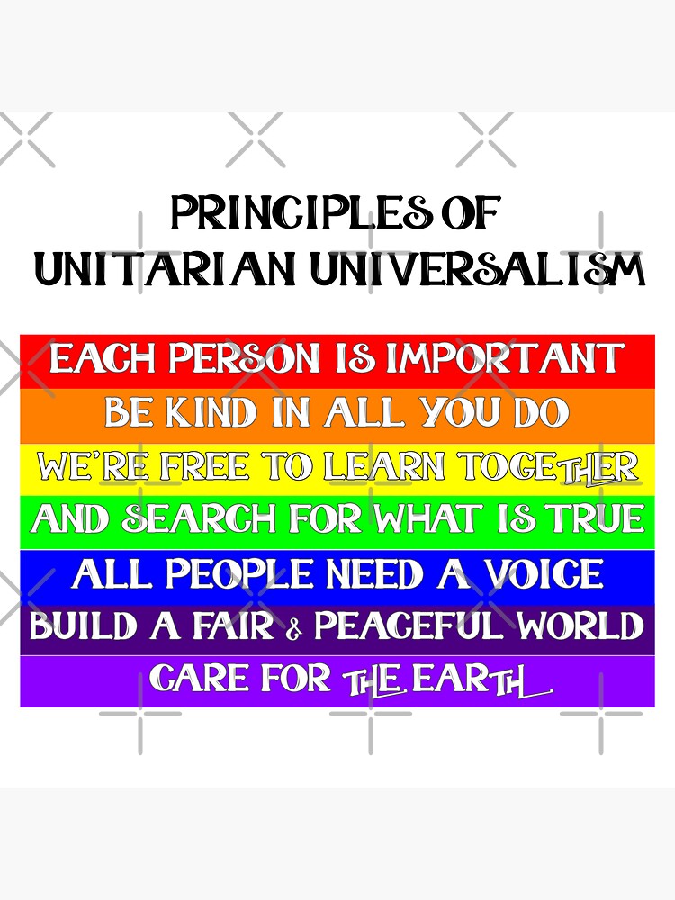 Uu 7 Principles Of Unitarian Universalism Sticker For Sale By Gwinna Redbubble 