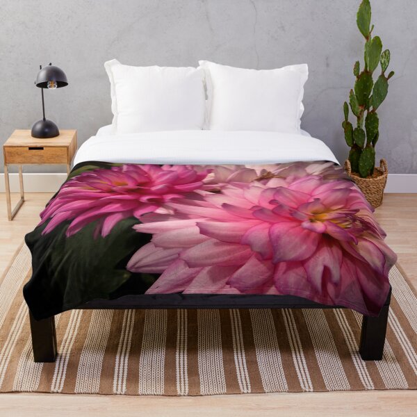 Pink Dahlias from A Gardener's Notebook Throw Blanket