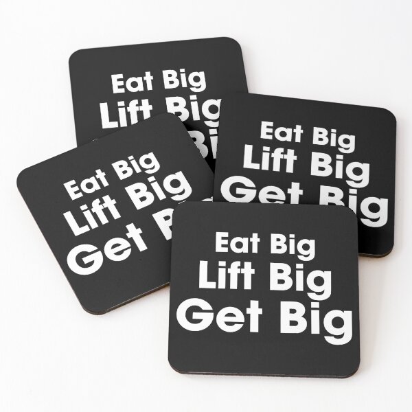 Item preview, Eat Big, Lift Big, Get Bigger. White on black designed and sold by Pawgyle.