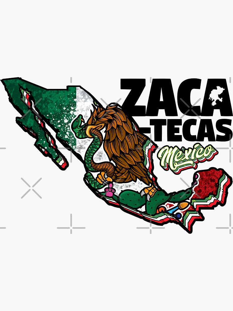 Zacatecas, Map of Mexico Sticker by Fr33m4n1111