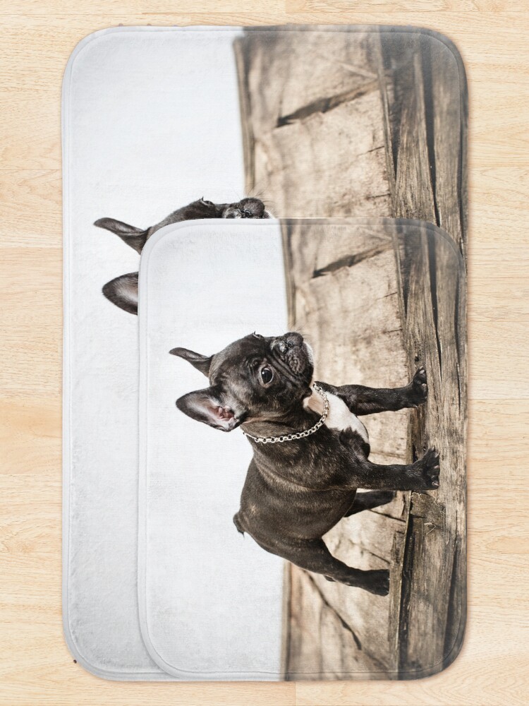 Alternate view of French bulldog portrait Bath Mat