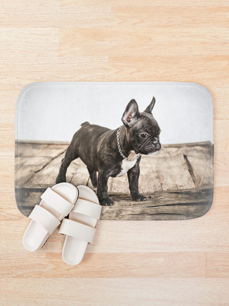 Alternate view of French bulldog portrait Bath Mat