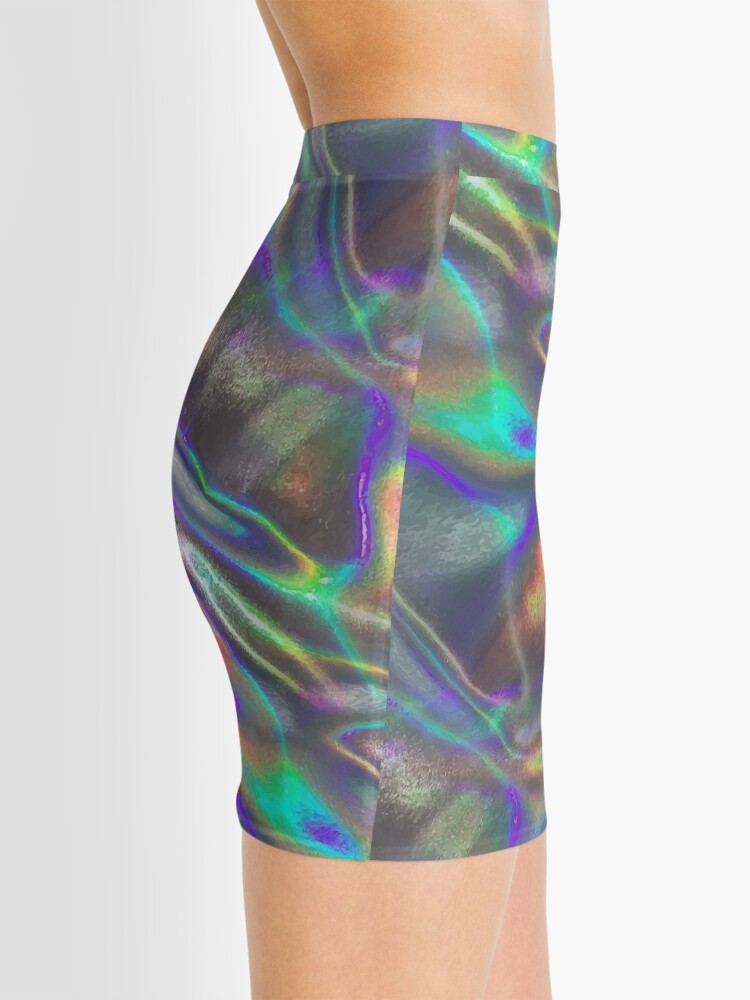 Alternate view of holographic print Mini Skirt