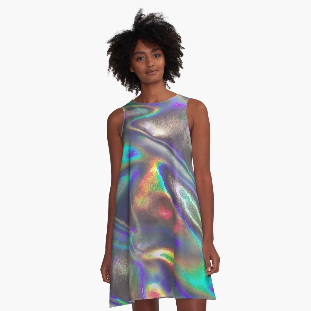 holographic A-Line Dress