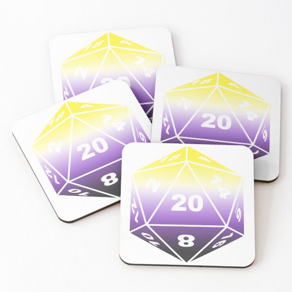 Item preview, Nonbinary Pride Flag D20 Dungeons & Dragons Dice designed and sold by ArielleJane.