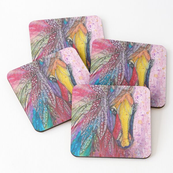 Item preview, Pink horse with Feathers designed and sold by Maureen Zmak.