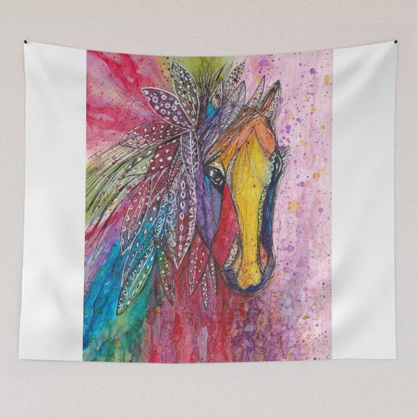 Item preview, Pink horse with Feathers designed and sold by Maureen Zmak.