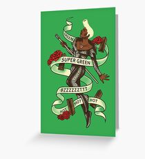 Super Green Greeting Card