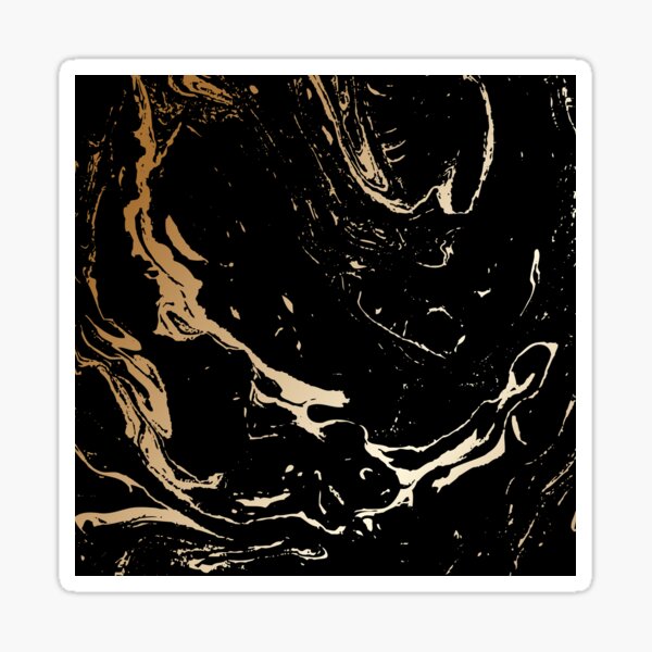 Black and Gold Swirl Design Sticker
