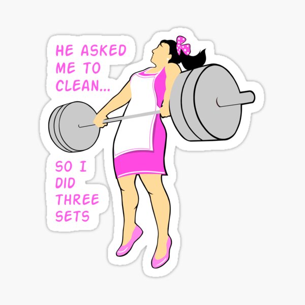 Cleaning with weights Sticker