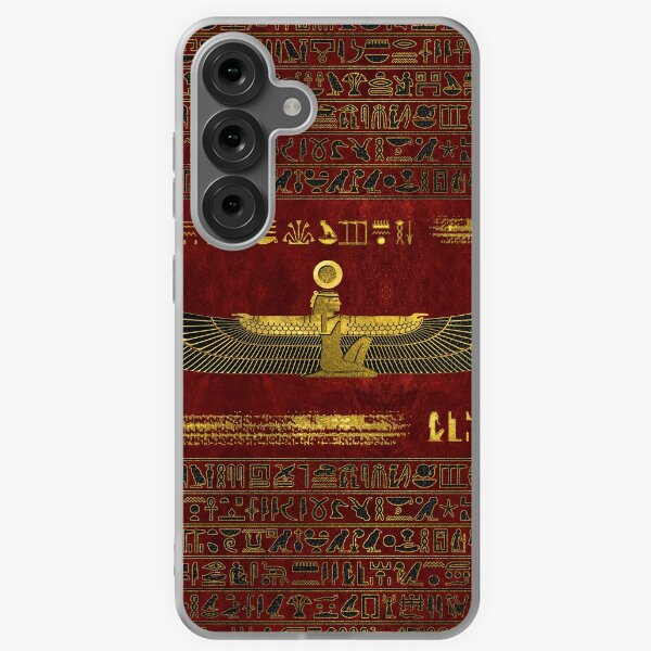 Item preview, Golden Egyptian God Ornament on red leather designed and sold by Nartissima.