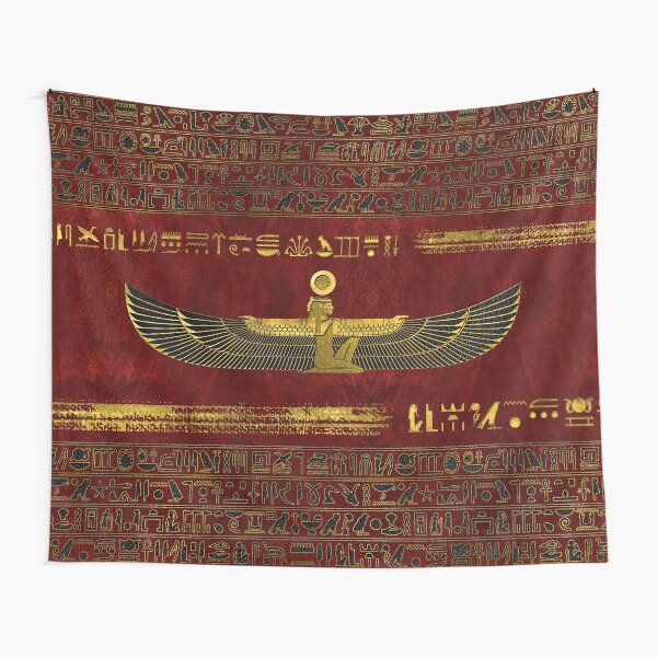 Item preview, Golden Egyptian God Ornament on red leather designed and sold by Nartissima.