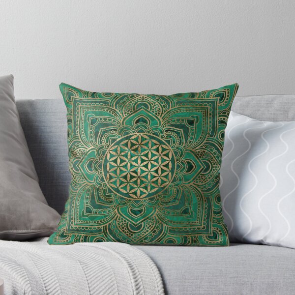 Item preview, Flower of Life in Lotus - Malachite and gold designed and sold by Nartissima.