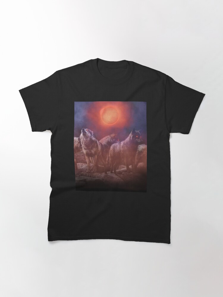 Alternate view of Wolf Pack Red Moon Classic T-Shirt