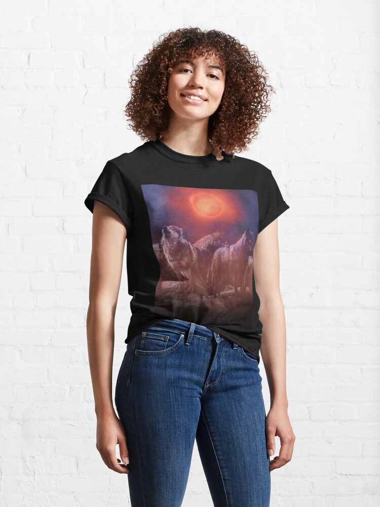 Alternate view of Wolf Pack Red Moon Classic T-Shirt